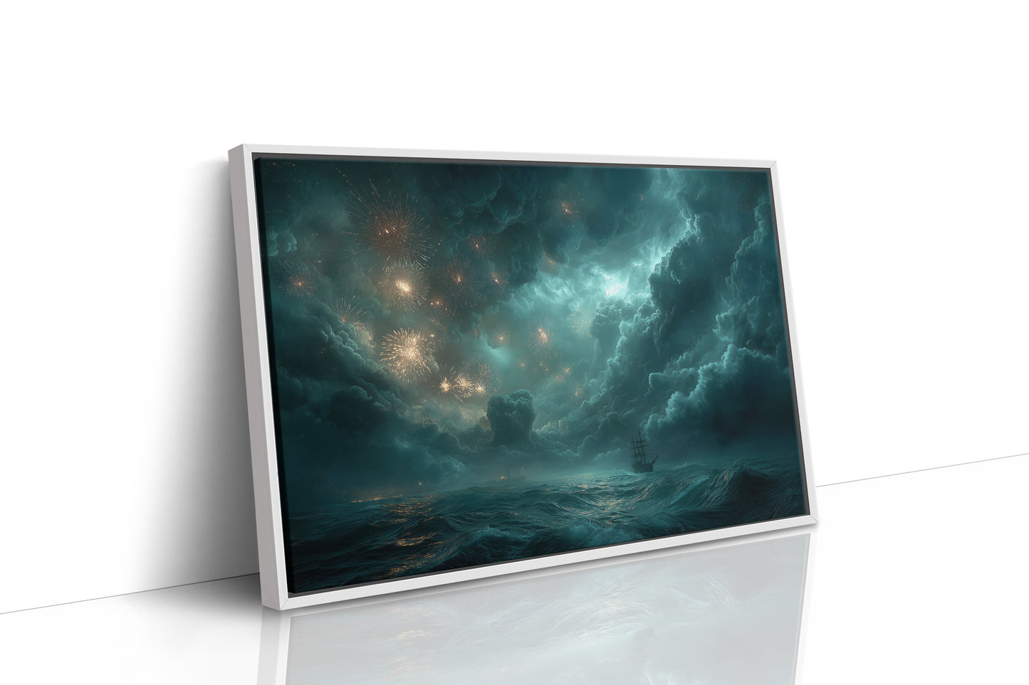 Fireworks Over the Stormy Sea