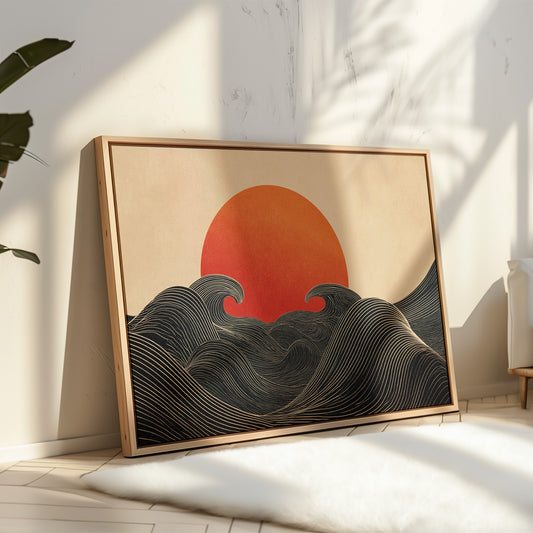 When Waves Embrace the Setting Sun