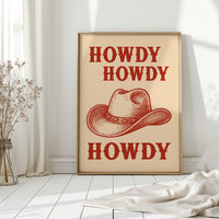 Howdy Howdy Western Hat Print
