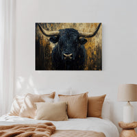 Black Bull Against Golden Storm