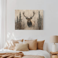 Noble Elk Among Winter Pines
