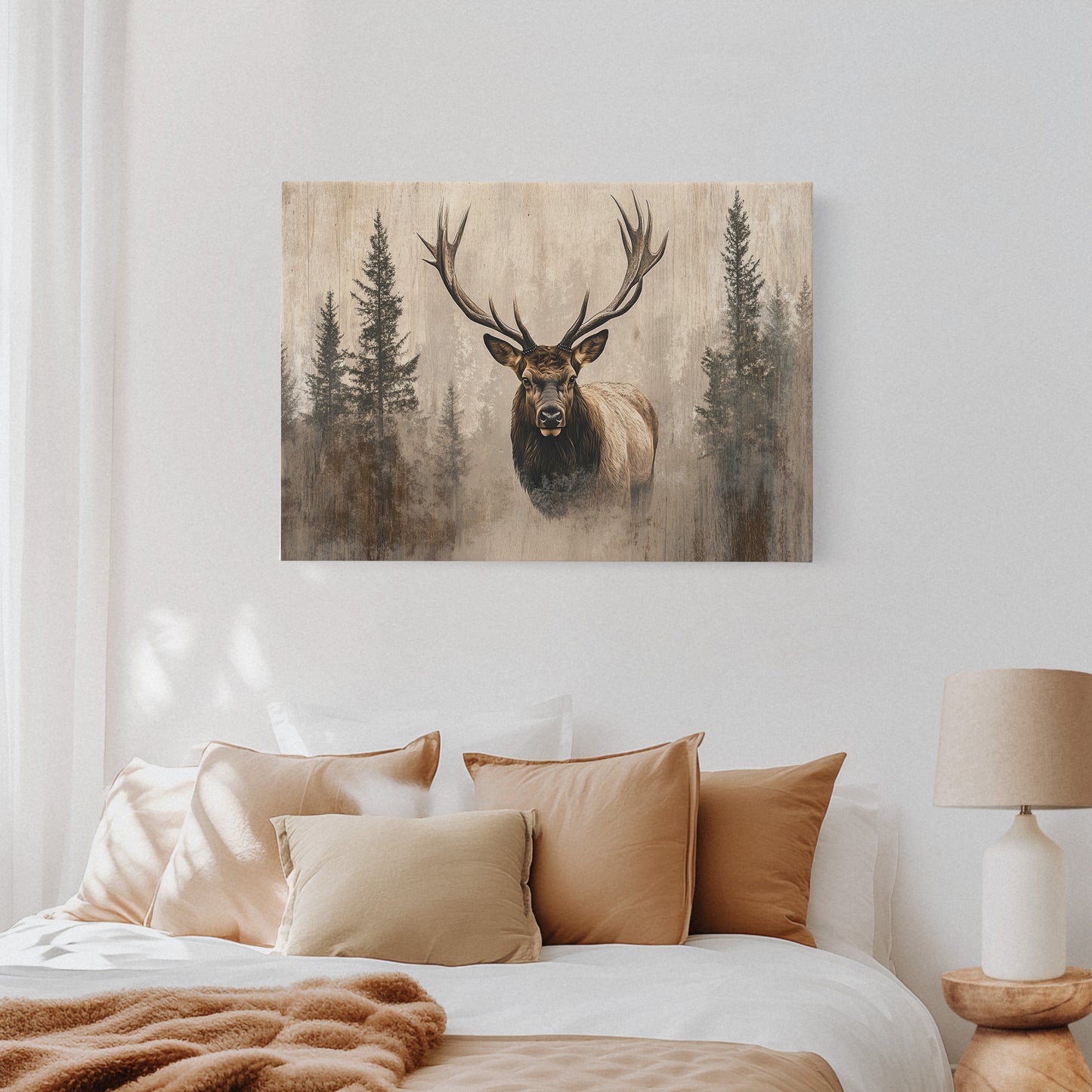 Noble Elk Among Winter Pines