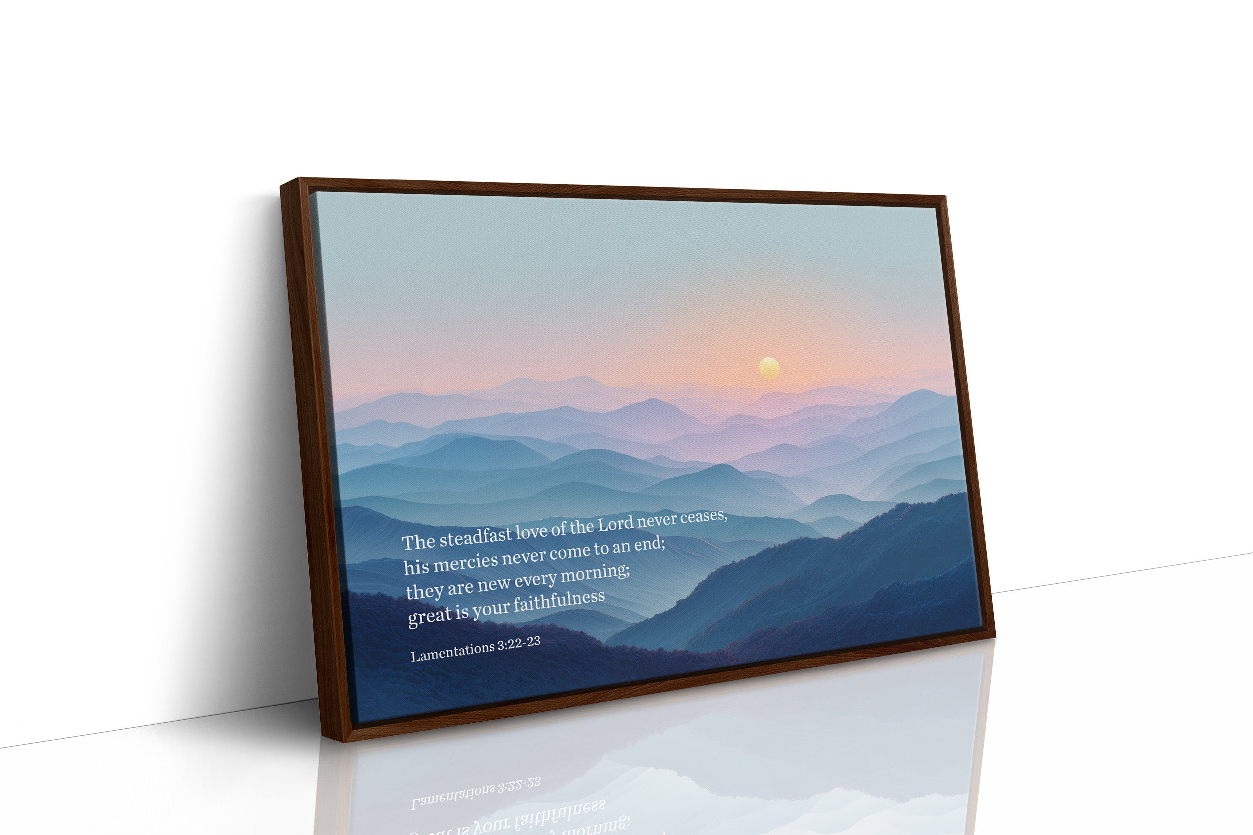 Mercies Dawn Over Azure Peaks Lamentations 3:22-23