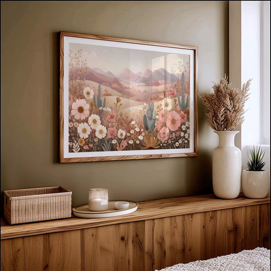 Desert Blooms Dance Among Mountains