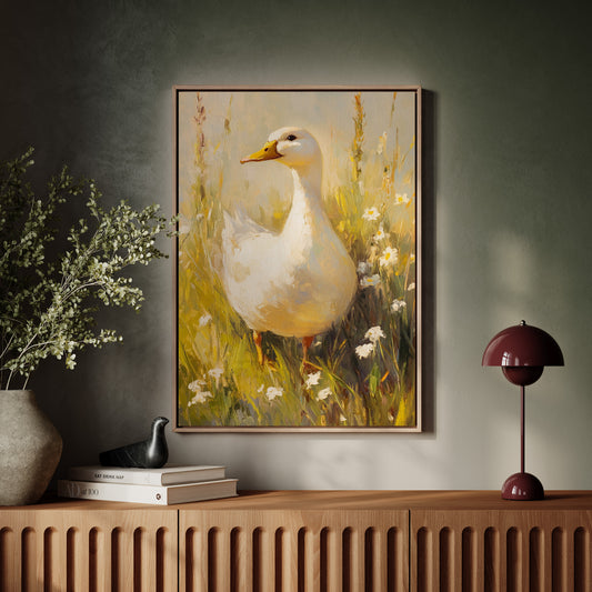A Duck's Day Among Wildflowers