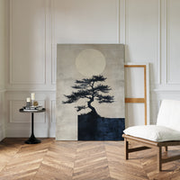 Zen Bonsai Tree Art – Minimalist Japanese Wall Print