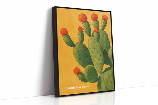 Desert Bloom Against Golden Sky