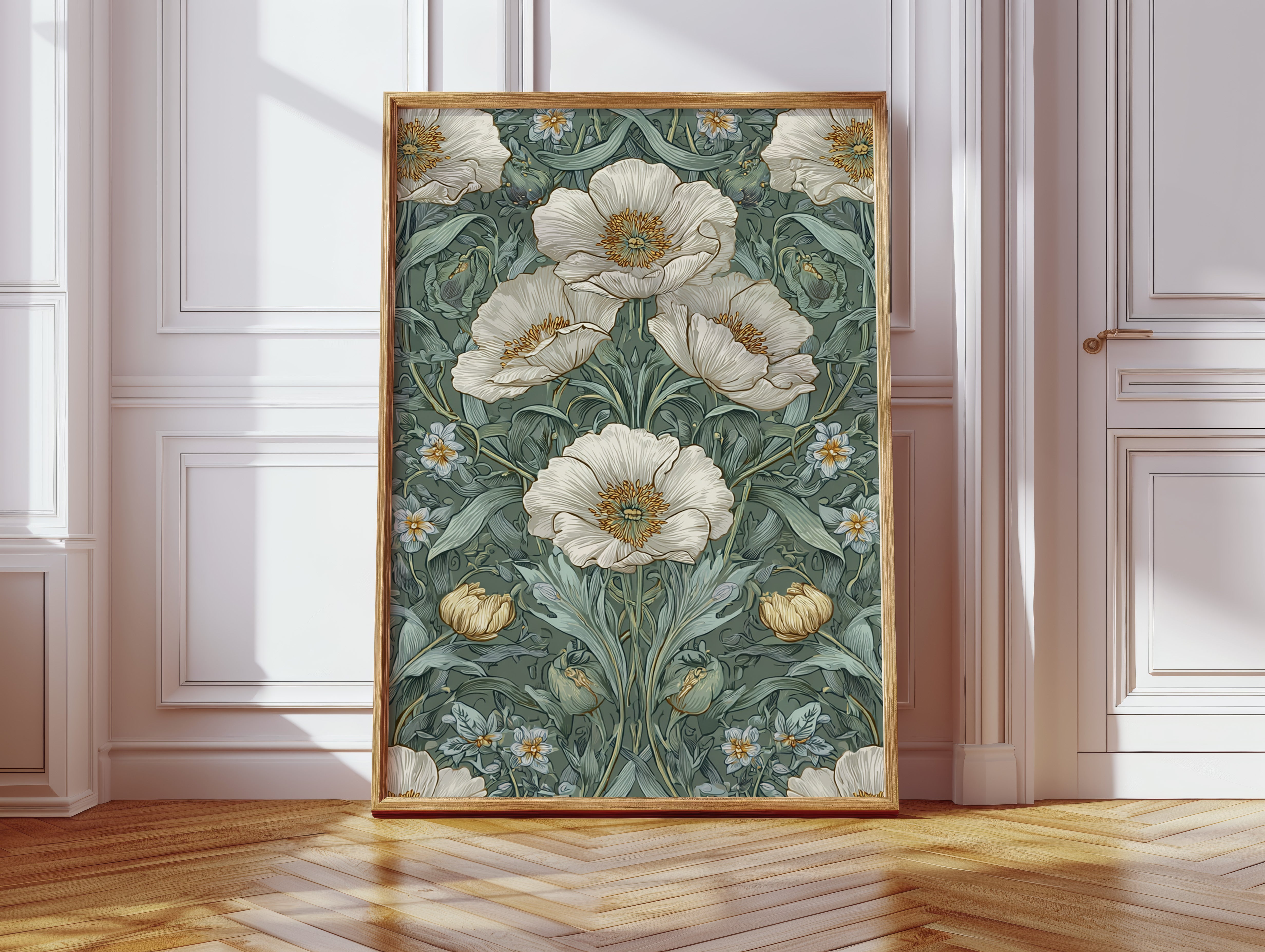 Delicate Blossoms on Verdant Background