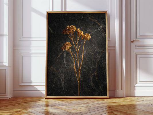 Golden Blooms Against Timeless Stone