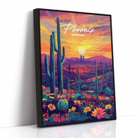 Desert Blooms Under Fiery Skies