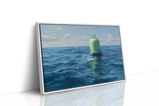 Solitary Buoy Marks Azure Depths