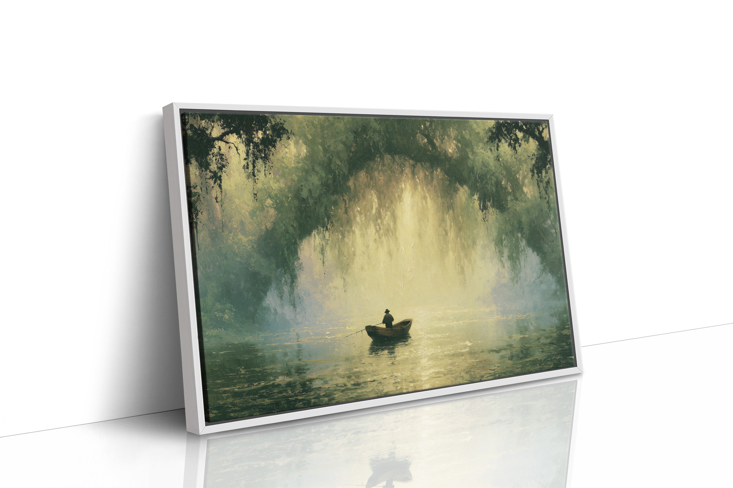 Fisherman Beneath the Willow Veil
