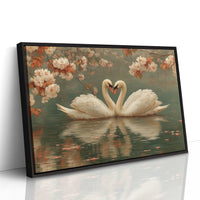 Swans Dance Under Cherry Blossoms