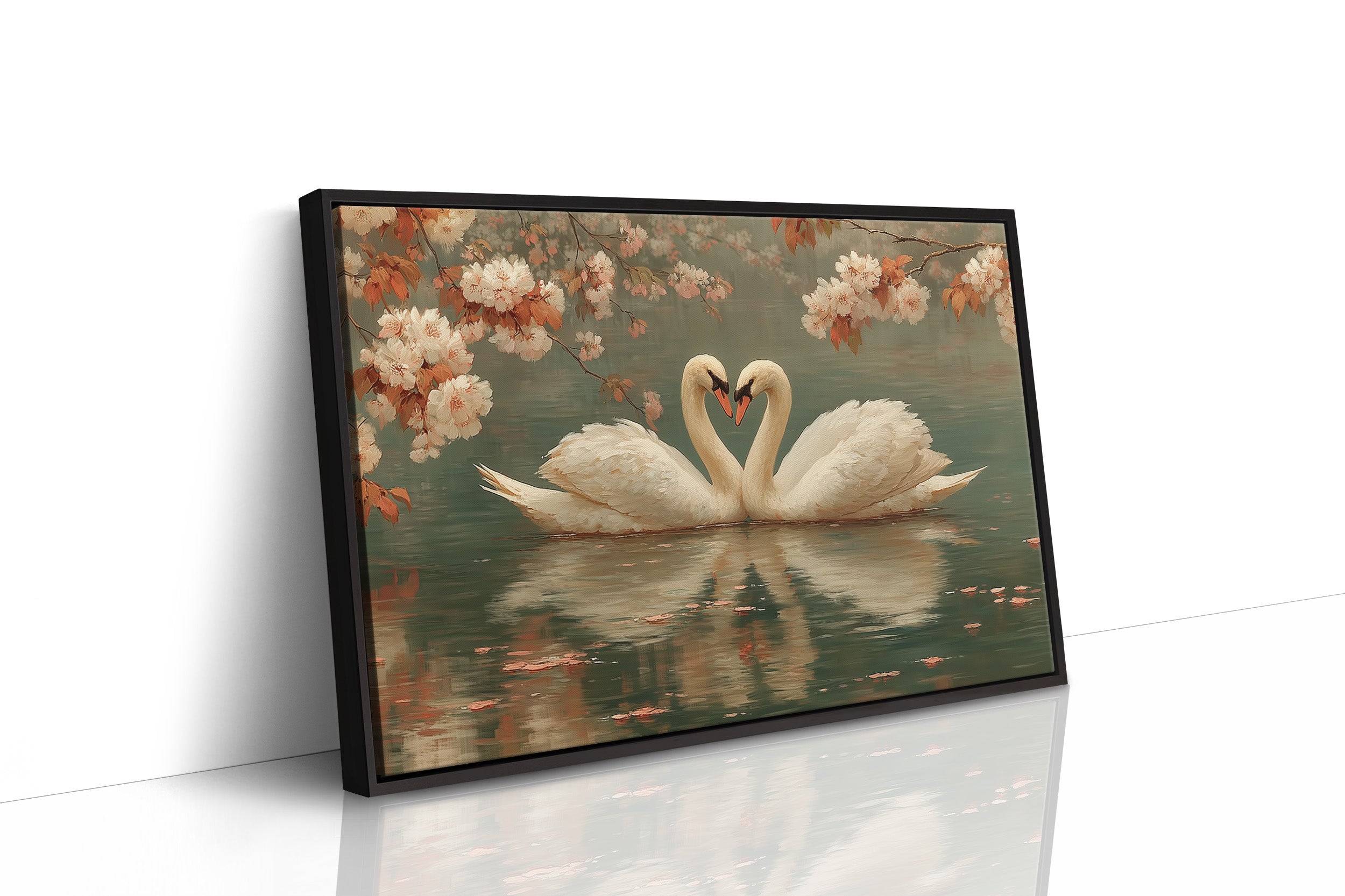 Swans Dance Under Cherry Blossoms