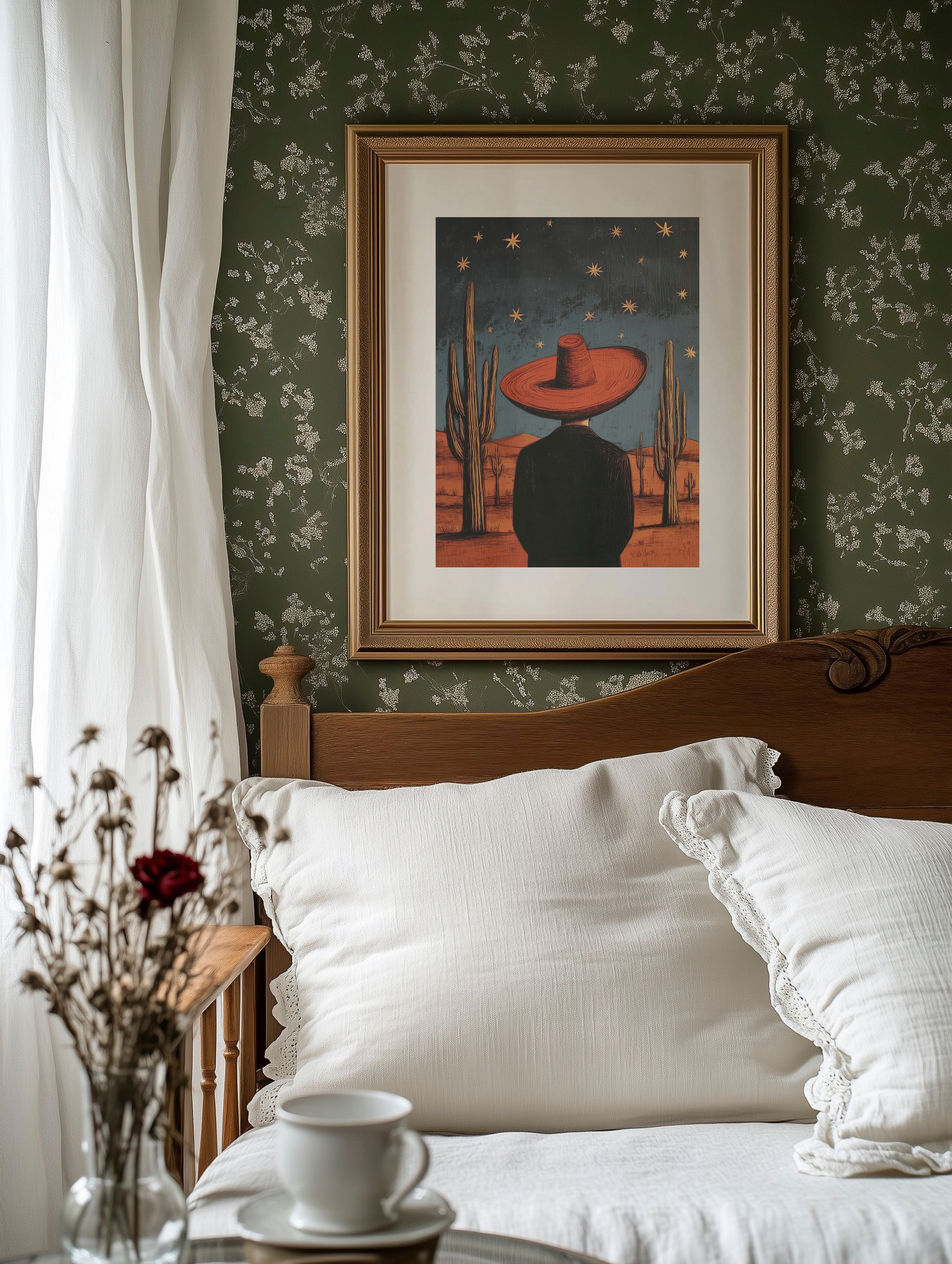 Saguaros Count Stars After Sunset