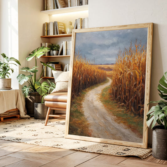 Autumn Path Through Golden Fields