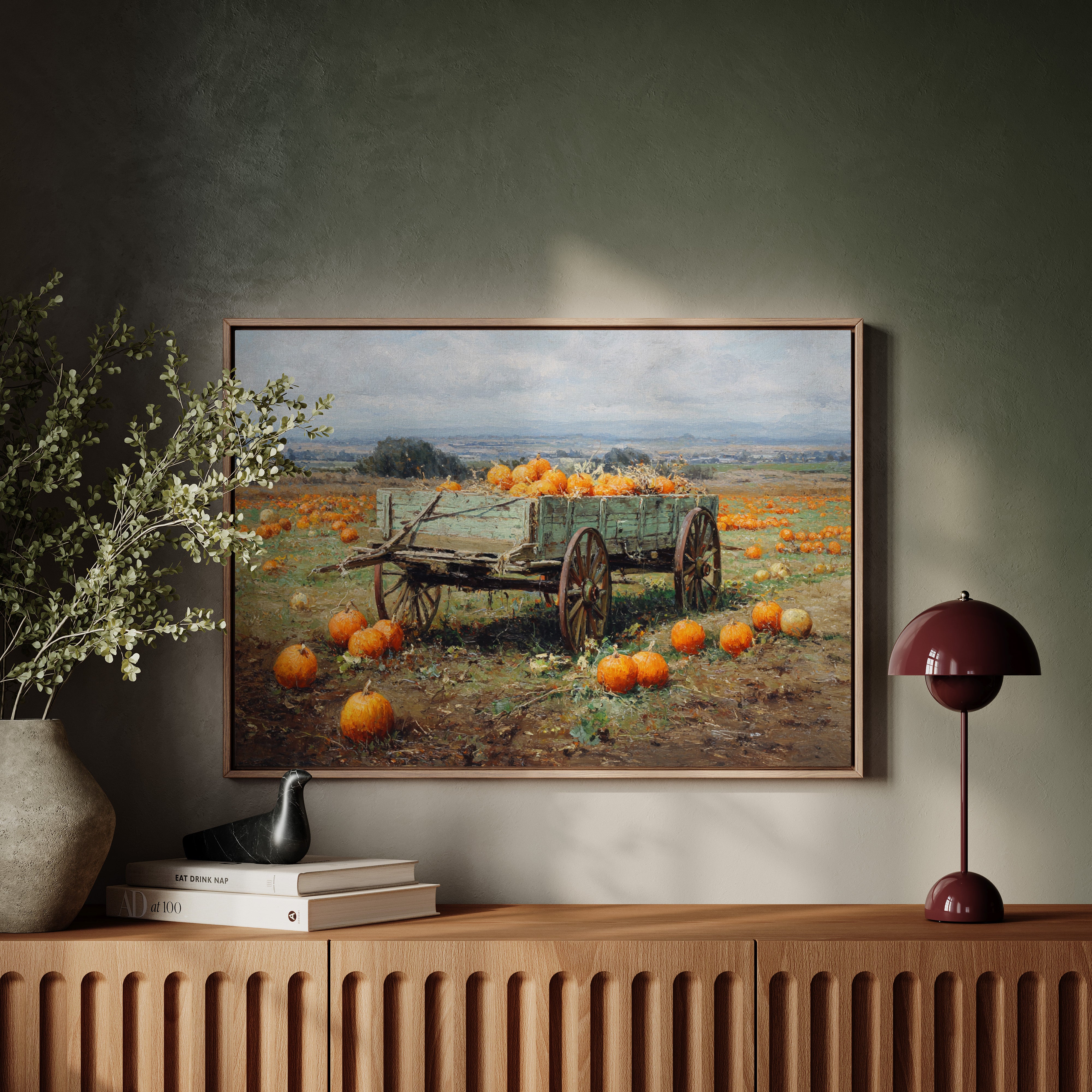 Harvest Wagon Rests In October Light