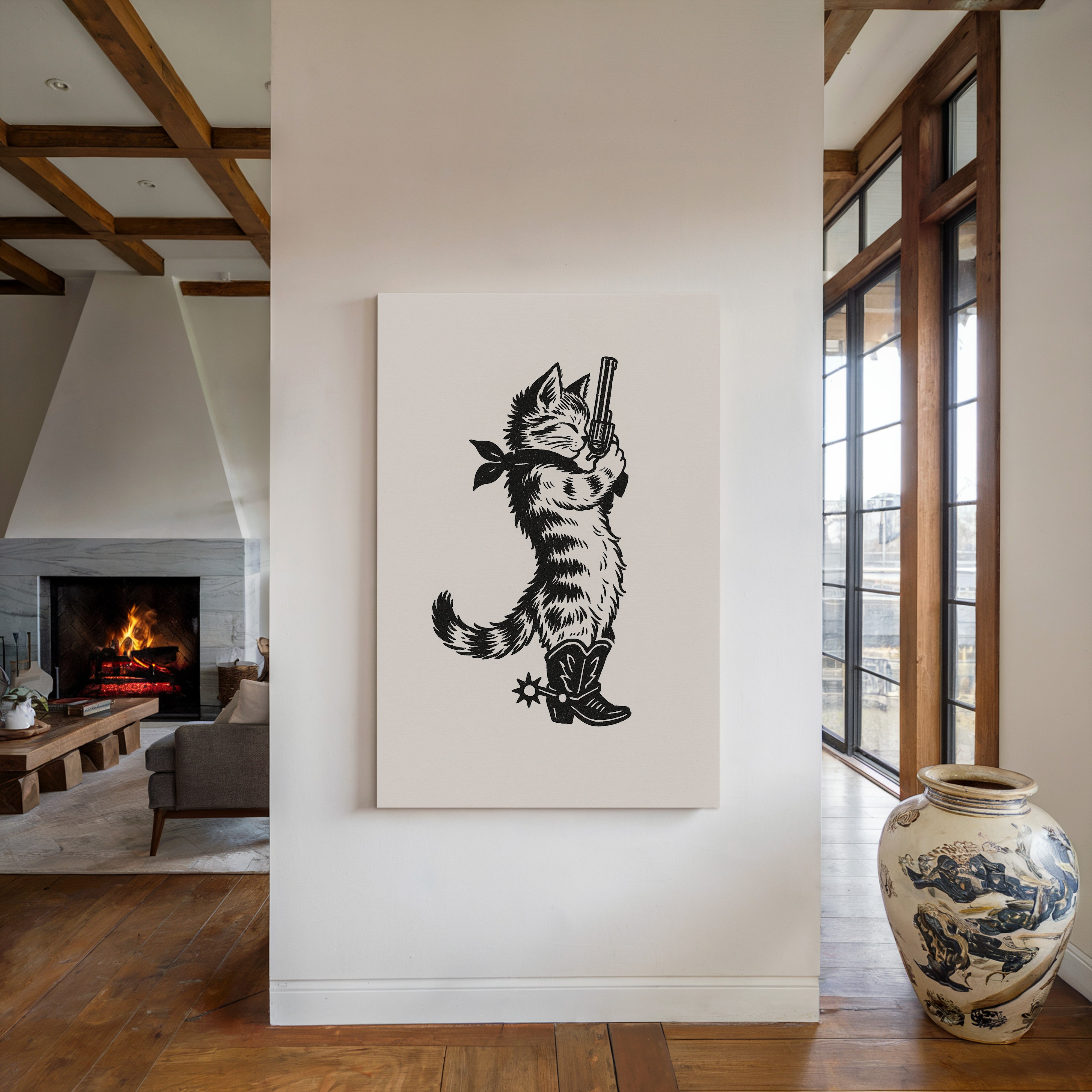 Purrpare for Trouble – Cowboy Cat Sheriff Print