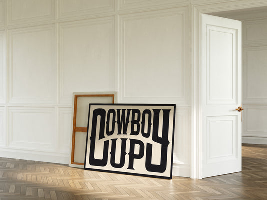 Cowboy Up Western Print in Black Ink