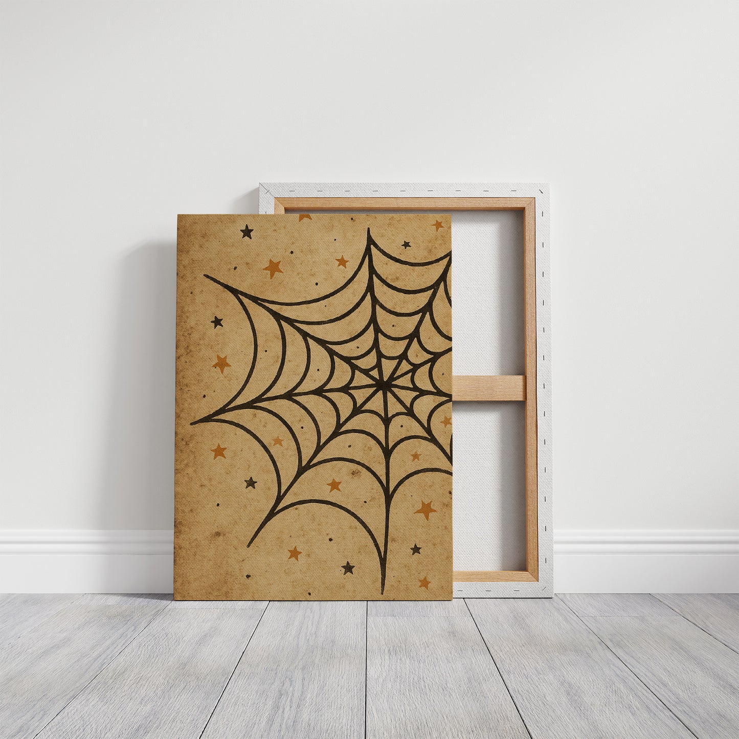 Starlit Webs On Vintage Parchment