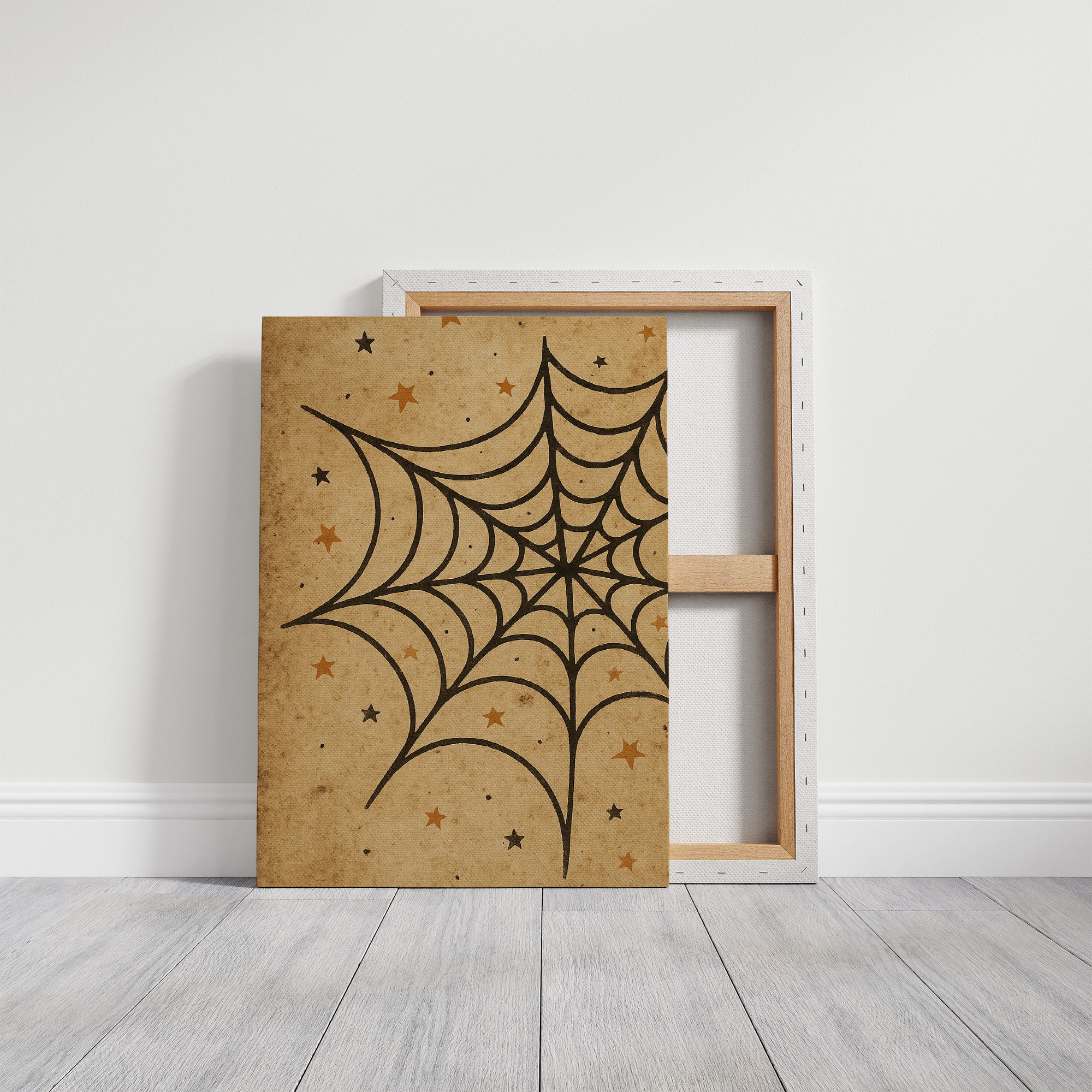 Starlit Webs On Vintage Parchment