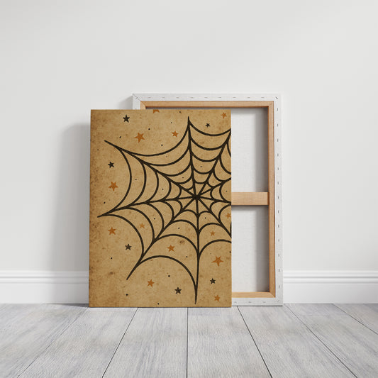 Starlit Webs On Vintage Parchment