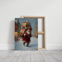 Gifts Tower Above Snowy Streets