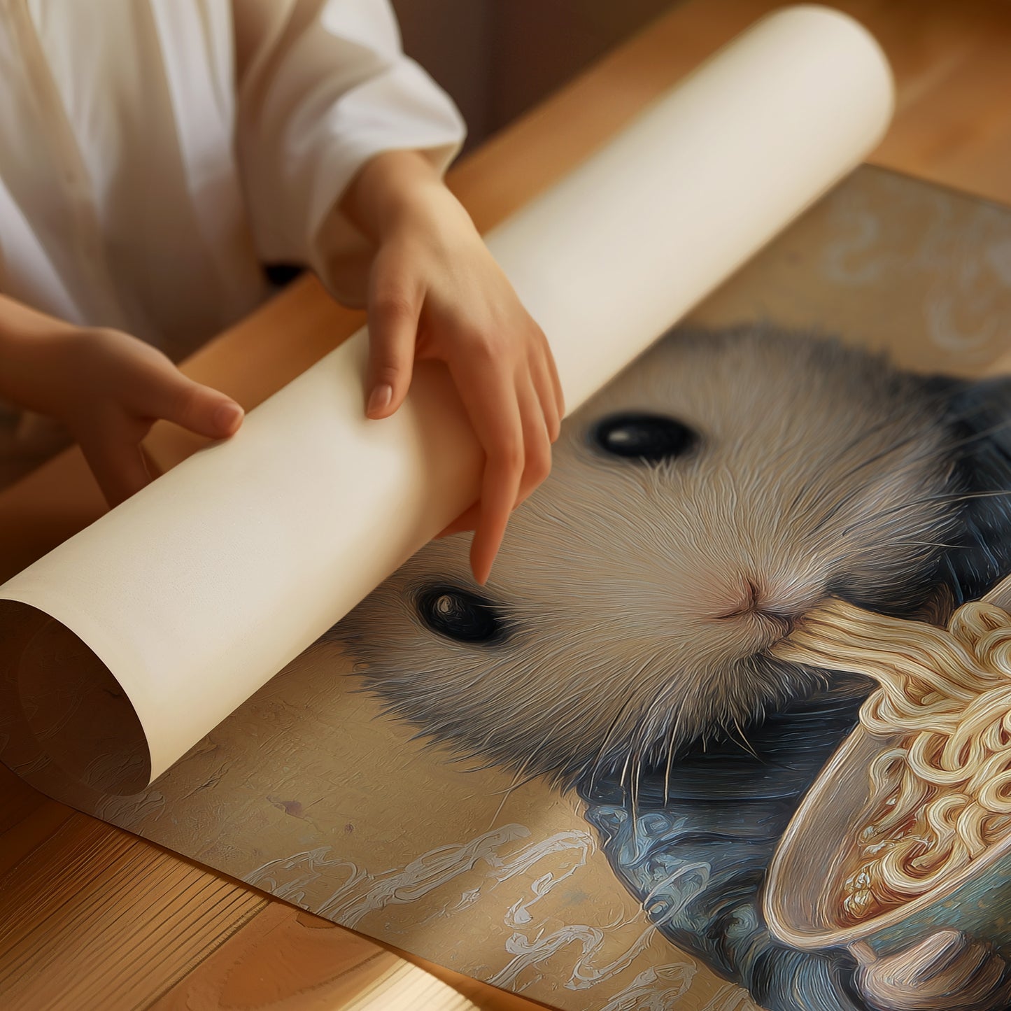 Tiny Master Savors Noodle Wisdom