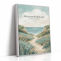 Through the Waters: Coastal Path Scripture Print