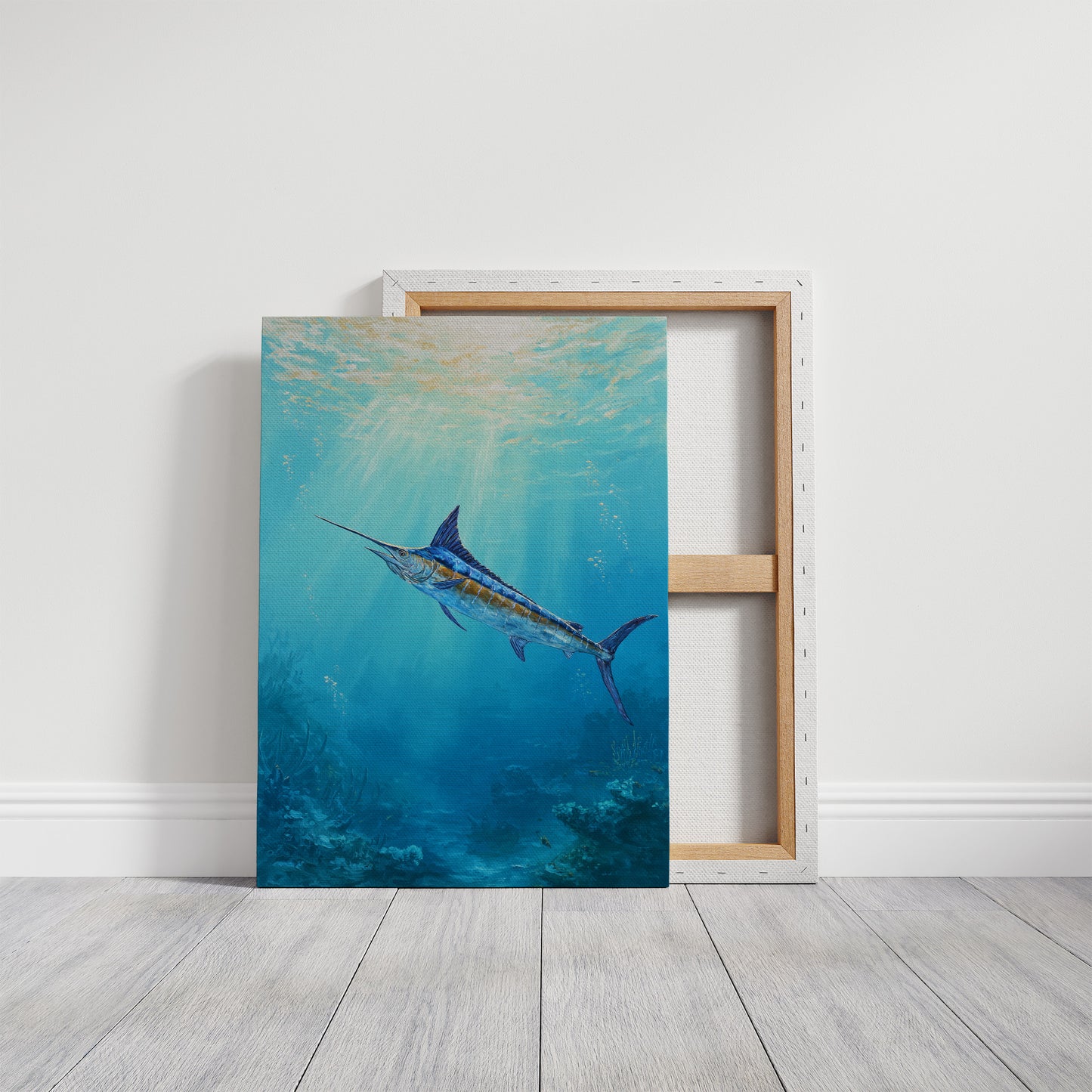 Azure Hunter Beneath Sunlit Waves