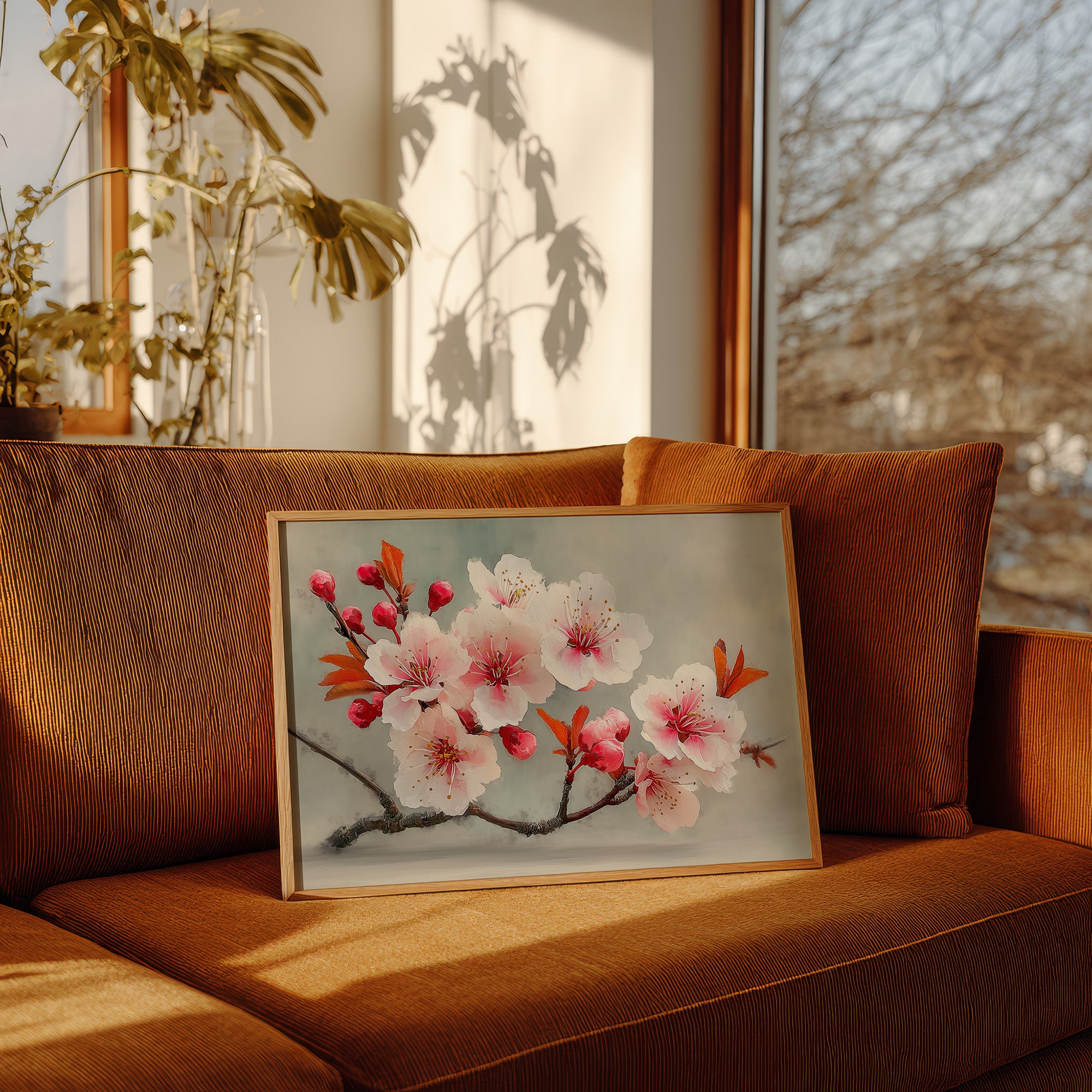 Blossoms Rest In Golden Hour Light