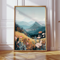 Fields of Color Beneath Mountains