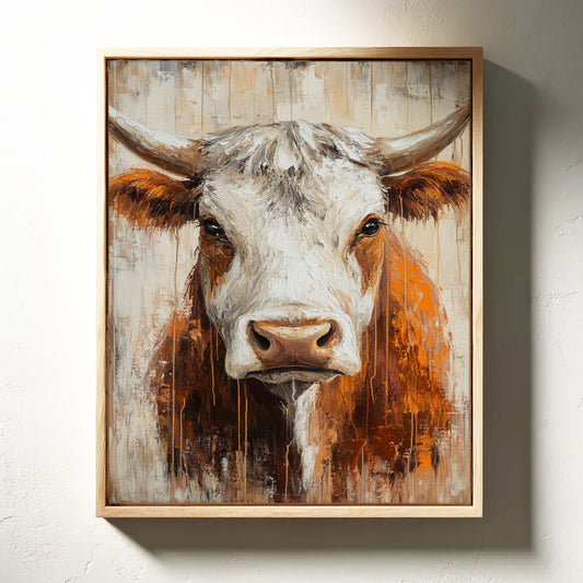 Sunset Longhorn on Weathered Wood