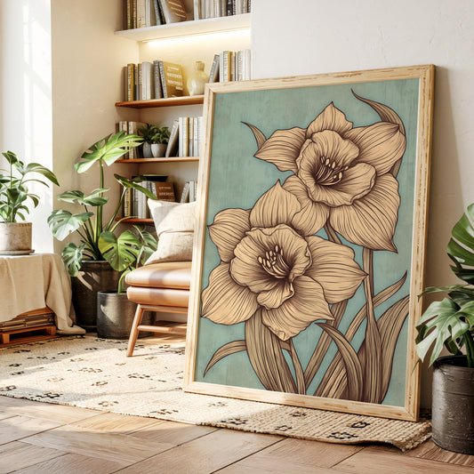 Daffodils Draw Lines In Spring