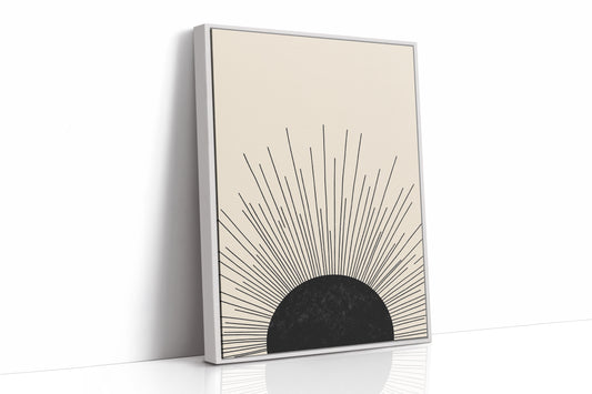 Minimal Black Sunburst Rising