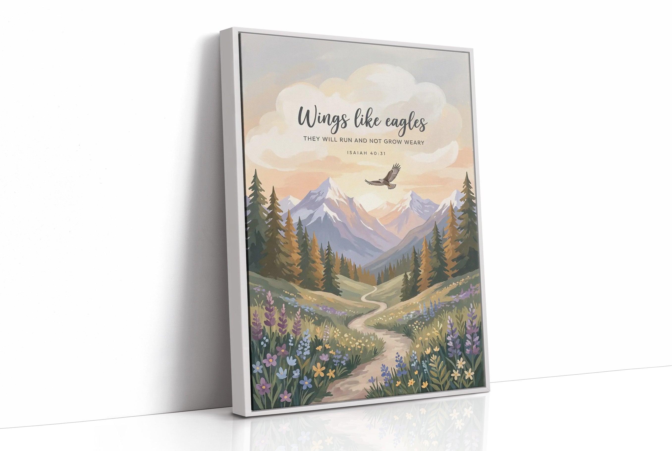 Wings Like Eagles: Alpine Meadow Scripture Print