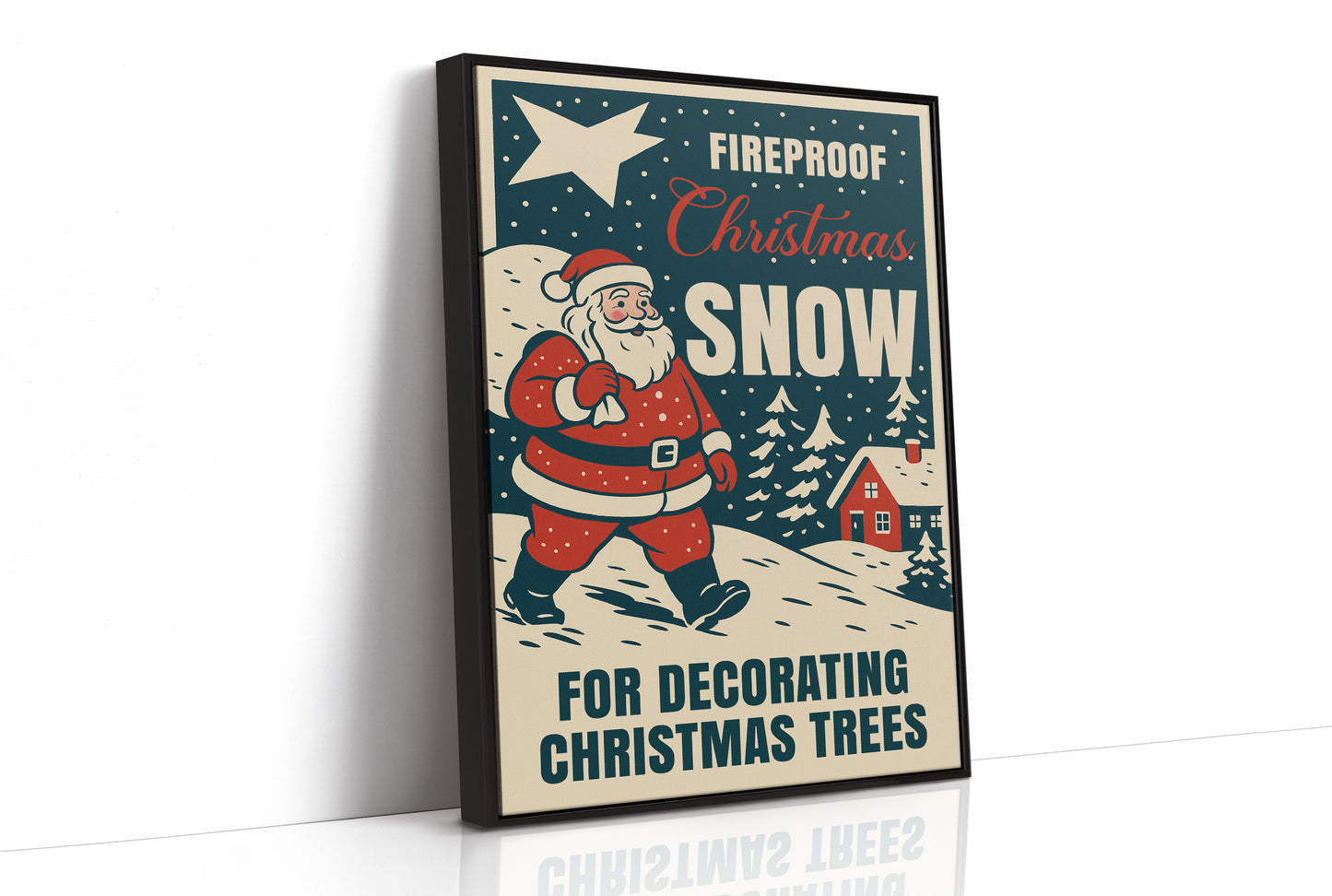 Vintage Holiday Through Snowy Pines