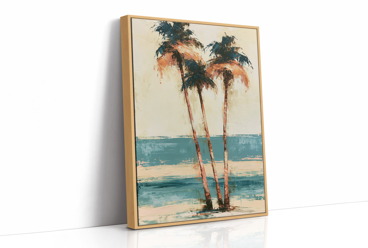 Palms Painted in Palette Knife Gold