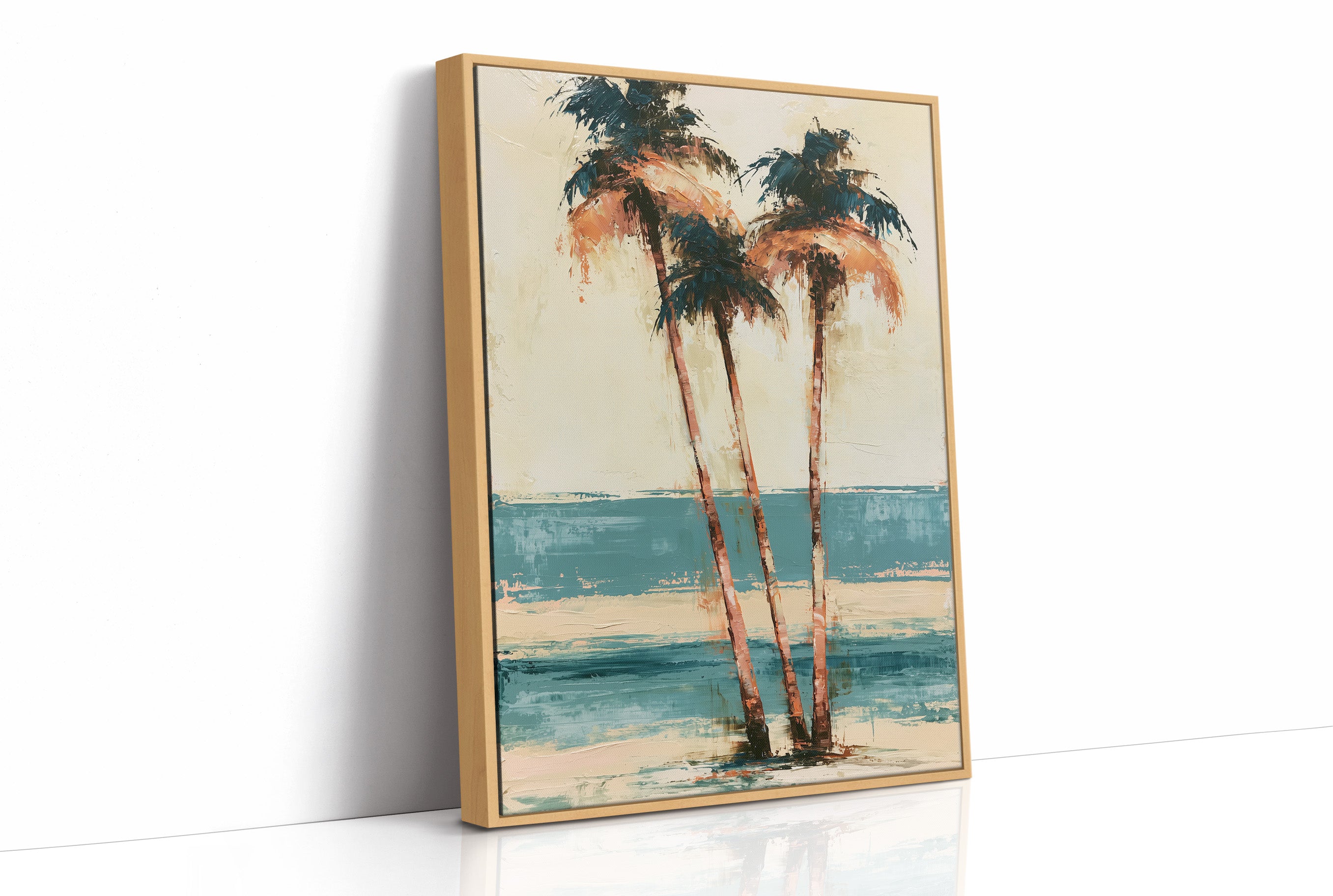 Palms Painted in Palette Knife Gold