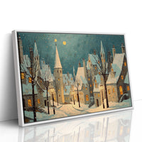 Moonlit Village Awaits December Snow