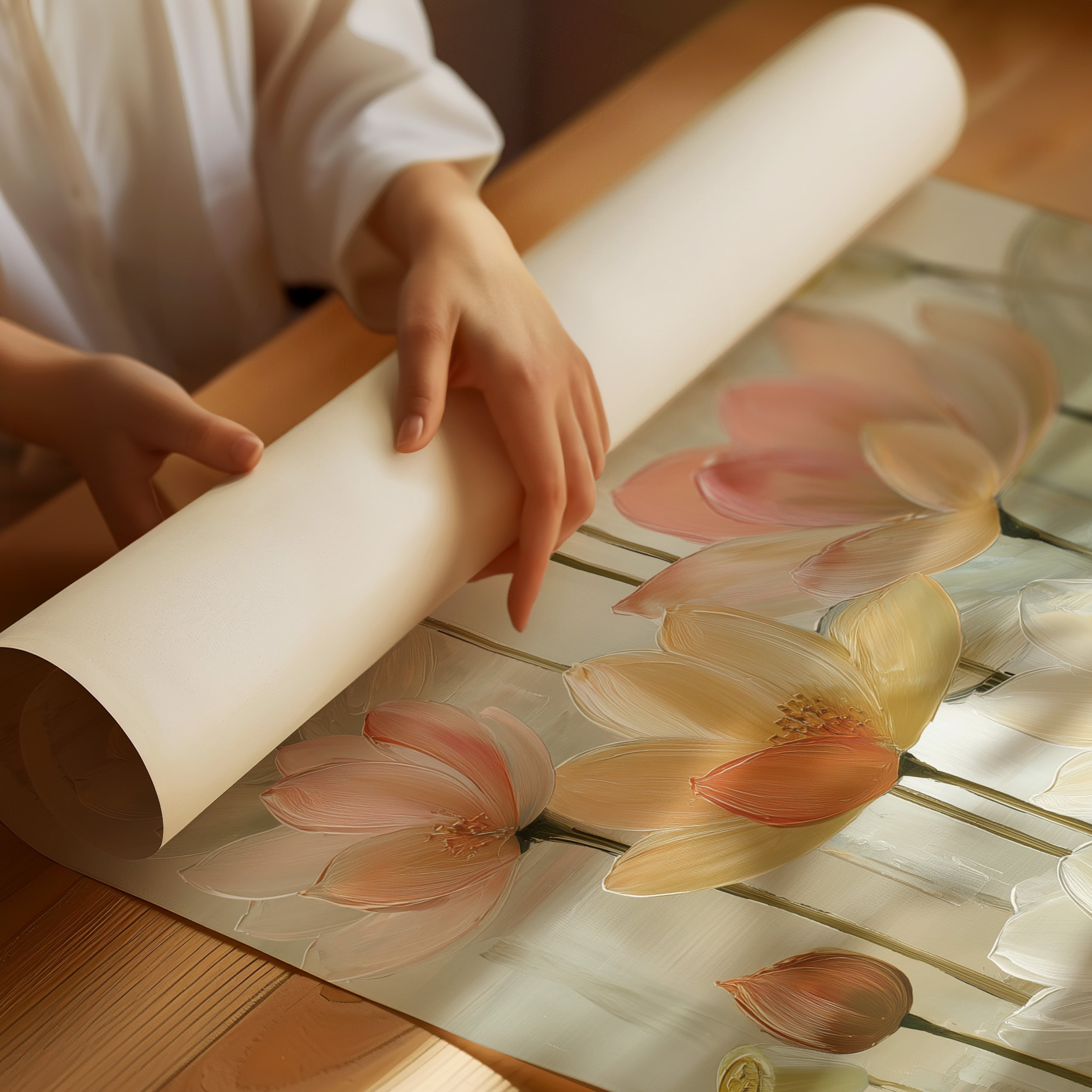 Lotus Blooms Paint Morning's Promise