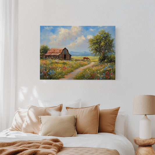 Summer Blooms Along Barn Path