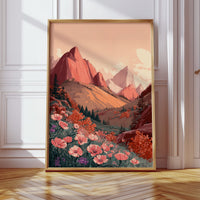 Mountains Embrace Their Floral Veil