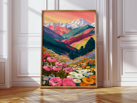 Mountains Adorned in Floral Splendor