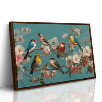 Songbirds Among Spring Blossoms