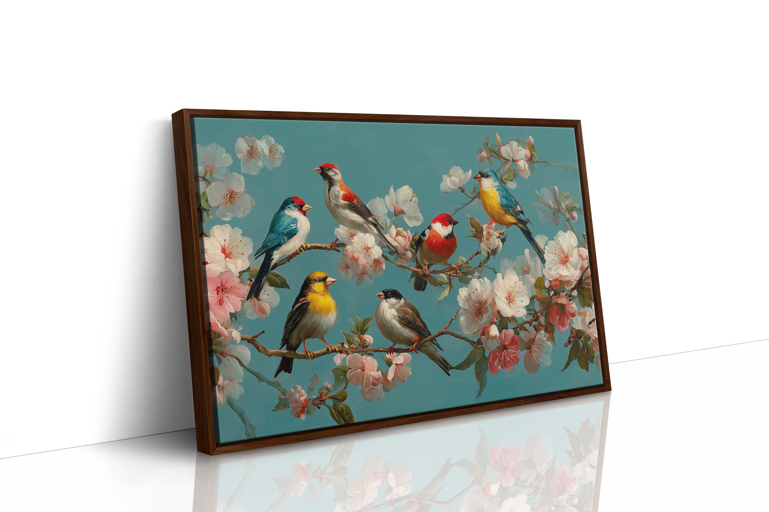 Songbirds Among Spring Blossoms