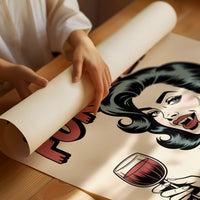 Vintage Vamp Sips Red Wine