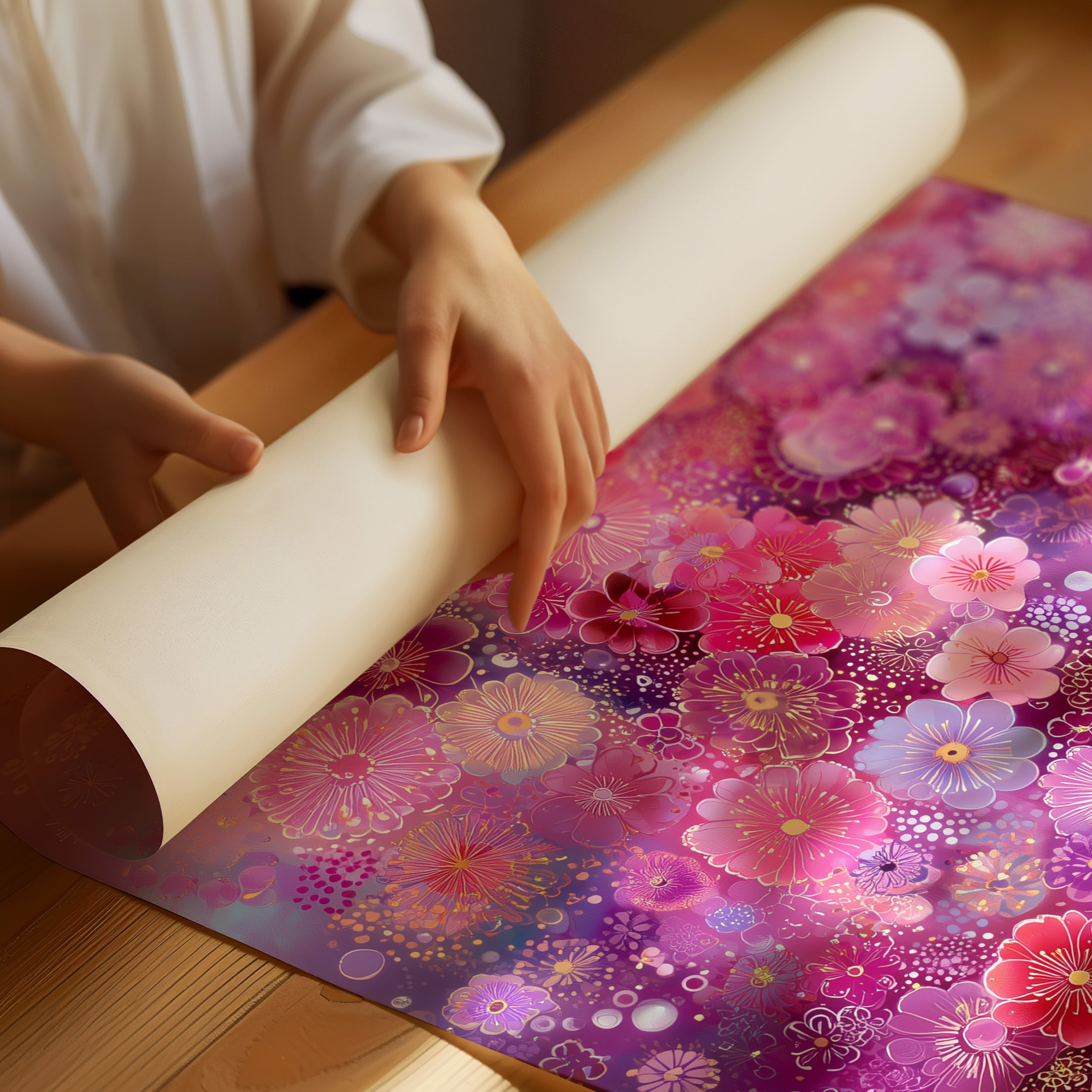 Cherry Blossoms Dance Through Purple Dreams