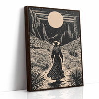 Lone Wanderer Under Desert Moon