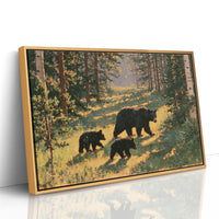 Black Bear Family, Dappled Trail